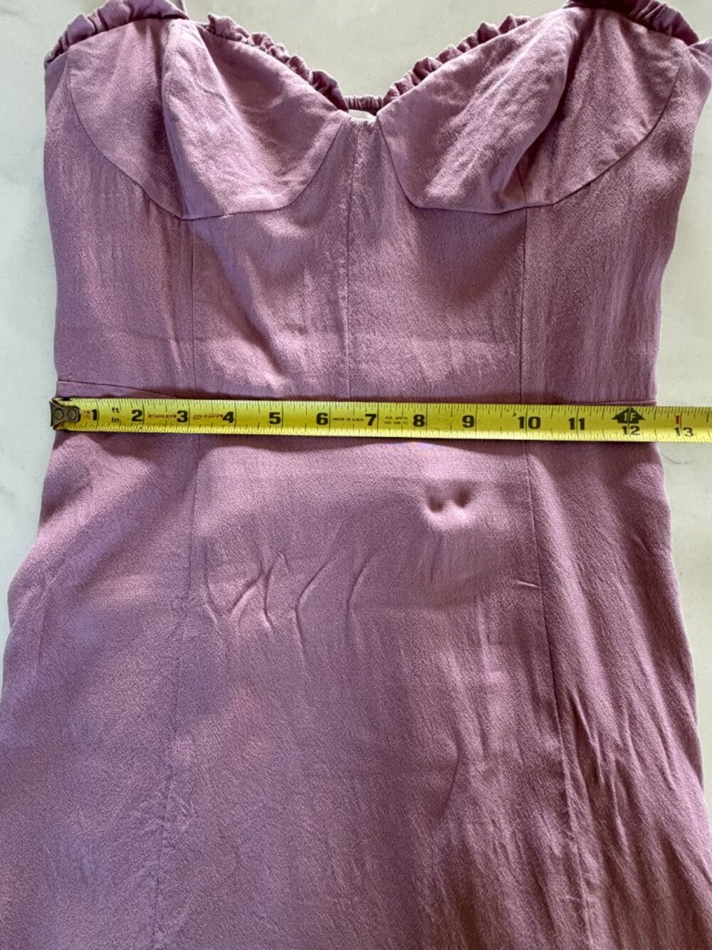 Wilfred Aritzia Pink Satin Tie Strap Mini Dress Size 6 Smocked Back Romantic - Picture 11 of 14